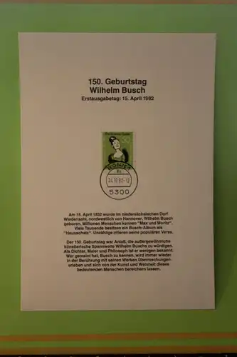Deutschland 1982 ; Wilhelm Busch; Kalenderblatt aus Postkalender