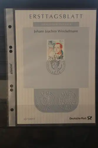 Deutschland 2017; Ersttagsblatt ETB 39/2017:    Johann J. Winckelmann;  MiNr.3338