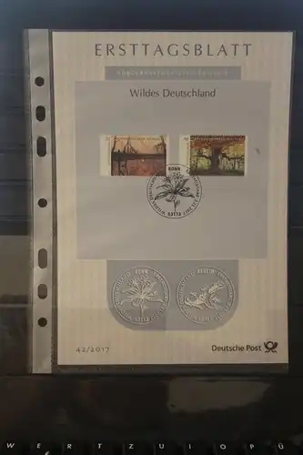 Deutschland 2017; Ersttagsblatt ETB 42/2017:  Wildes Deutschland (IX);  MiNr. 3341-42