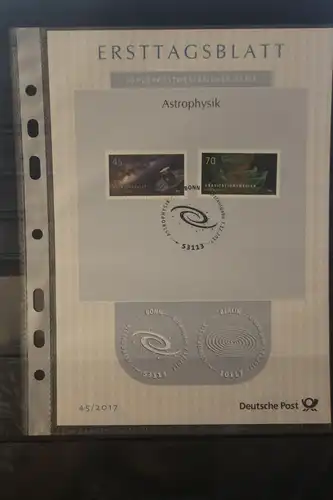 Deutschland 2017; Ersttagsblatt ETB 45/2017:  Astrophysik (I);  MiNr. 3347-48
