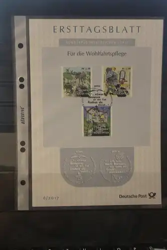 Deutschland 2017; Ersttagsblatt ETB  6/2017: Für die Wohlfahrtspflege:Bremer Stadtmusikanten;  MiNr. 3282-84