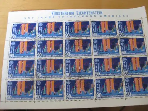 Kleinbogen KB Liechtenstein CEPT 1992 Mi.-Nr. 1033-34