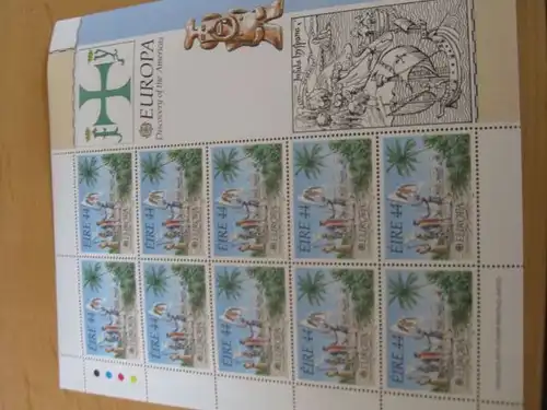 Kleinbogen KB Irland CEPT 1992 Mi.-Nr. 792-3 **