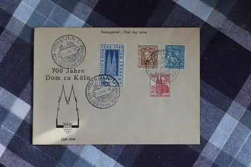 Deutschland 1948; Amerikanische und Britische Zone; MiNr. 69-72; FDC 700 Jahre Dom zu Köln