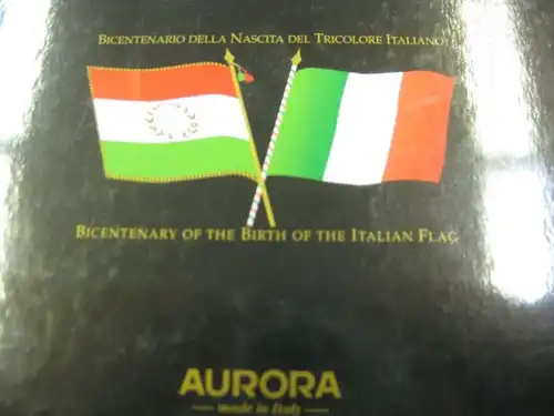 AURORA Füllfederhalter Kolbenfüller "200 Jahre Tricolore" mit 18 ct. Goldfeder "B" Limitiert numeriert  Nr. 1279