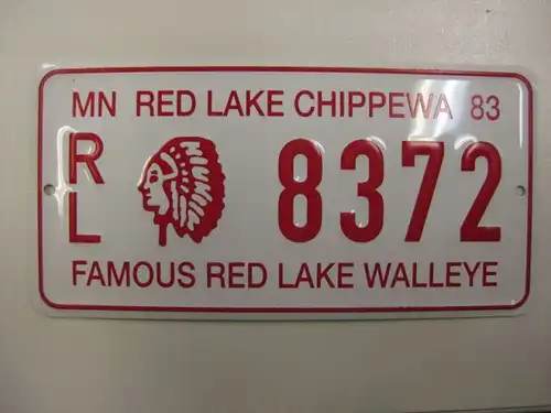 USA Miniatur Nummernschild USA Nummerntafel MN Red Lake Chippewa