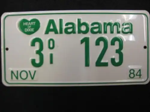 US Miniatur Nummernschild Alabama