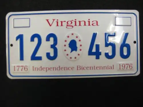 US Miniaturnummernschild Virginia