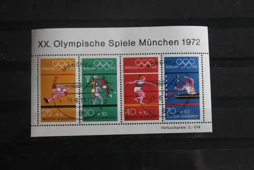 Deutschland, 1972, Olympische Spiele München, MiNr. Block 8; seltener Sonderstempel: München-Gewichtheben