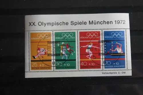 Deutschland, 1972, Olympische Spiele München, MiNr. Block 8; seltener Sonderstempel: München-CIO-Session