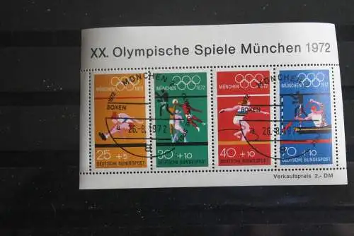 Deutschland, 1972, Olympische Spiele München, MiNr. Block 8; seltener Sonderstempel: München-Boxen