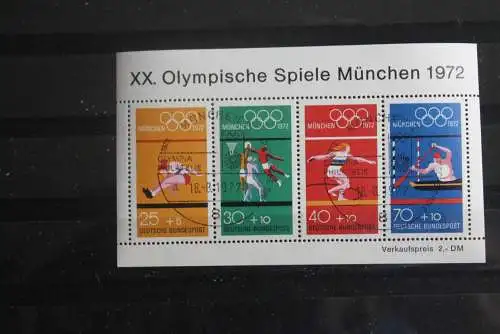 Deutschland, 1972, Olympische Spiele München, MiNr. Block 8; seltener Sonderstempel: München-Olympia-Philatelie