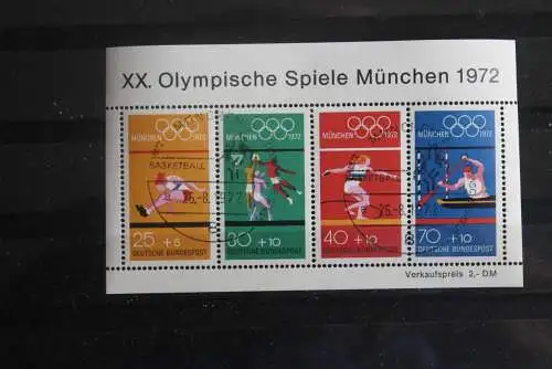 Deutschland, 1972, Olympische Spiele München, MiNr. Block 8; seltener Sonderstempel: München-Basketball