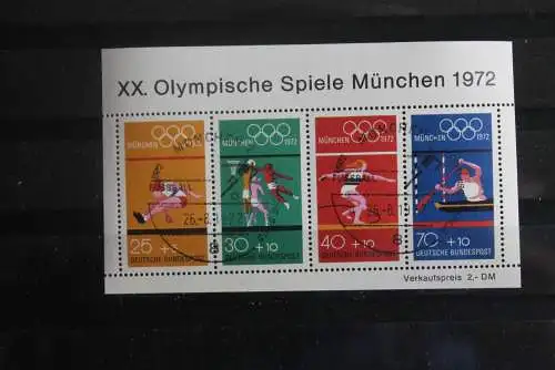 Deutschland, 1972, Olympische Spiele München, MiNr. Block 8; seltener Sonderstempel: München-Fussball