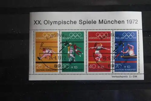 Deutschland, 1972, Olympische Spiele München, MiNr. Block 8; Sonderstempel, seltener Sonderstempel: Augsburg-Fussball