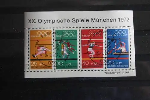 Deutschland, 1972, Olympische Spiele München, MiNr. Block 8; Sonderstempel, seltener Sonderstempel: Passau-Fussball