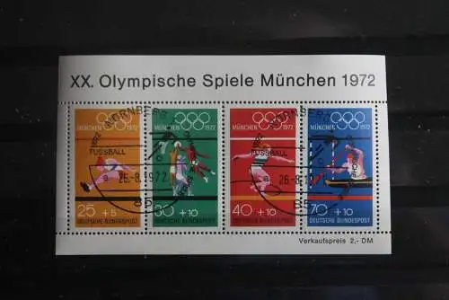 Deutschland, 1972, Olympische Spiele München, MiNr. Block 8; Sonderstempel, seltener Sonderstempel: Nürnberg - Fussball