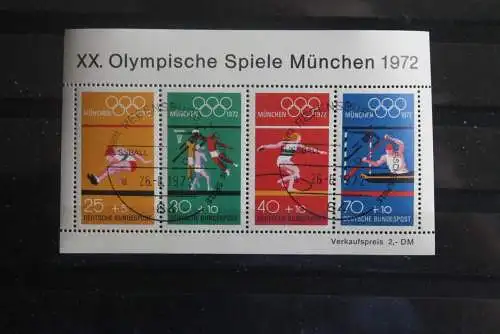 Deutschland, 1972, Olympische Spiele München, MiNr. Block 8; Sonderstempel, seltener Sonderstempel: Regensburg -Fussball