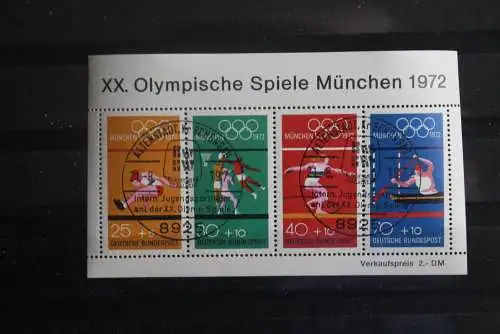 Deutschland, 1972, Olympische Spiele München, MiNr. Block 8; Sonderstempel, seltener Sonderstempel: Altenstadt - Intern.