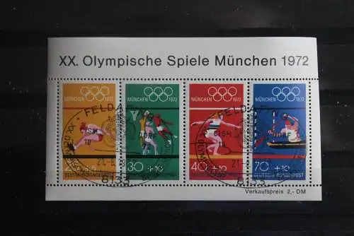 Deutschland, 1972, Olympische Spiele München, MiNr. Block 8; Sonderstempel, seltener Sonderstempel: Feldafing - CISM