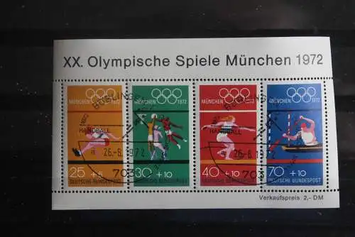 Deutschland, 1972, Olympische Spiele München, MiNr. Block 8; Sonderstempel, seltener Sonderstempel: Böblingen - Handball