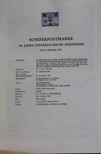 Schwarzdruck auf Schwarzdruckblatt Österreich 1975: Tag der Briefmarke 1975; 125 Jahre Österreichische Briefmarke
