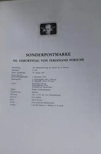 Schwarzdruck auf Schwarzdruckblatt Österreich 1975: Ferdinand Porsche