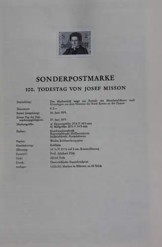 Schwarzdruck auf Schwarzdruckblatt Österreich 1975: Josef Mission