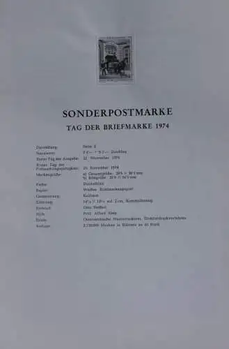Schwarzdruck auf Schwarzdruckblatt Österreich 1974: Tag der Briefmarke 1974