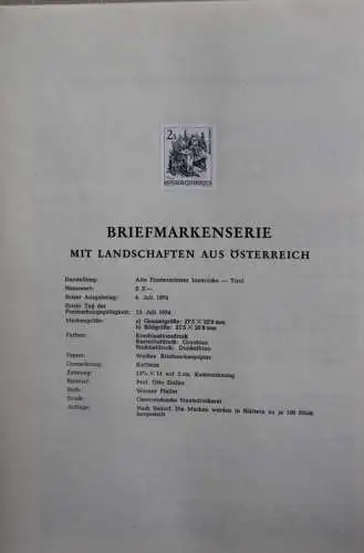 Schwarzdruck auf Schwarzdruckblatt Österreich 1974: Landschaften: Alte Finstermünzer Innbrücke; Tirol