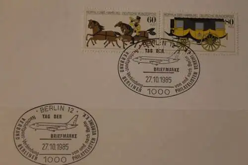 Deutschland 1985, Tag der Briefmarke SST Nachtluftpost Berlin, Mophila-ZD