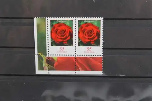 Deutschland; Freimarken: Blumen: waagerechtes Paar 55 C.; Gartenrose; MiNr. 2669, MNH