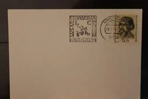 Deutschland 1972; Stempelkarte mit SST Kronach/Bay. Lucas Cranach; MiNr. 718