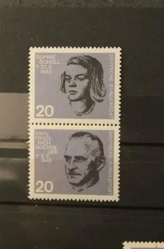 Deutschland 1964; Widerstandsblock, Blockmarken, senkrechte ZD; MNH