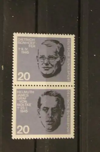 Deutschland 1964; Widerstandsblock, Blockmarken, senkrechte ZD; MNH