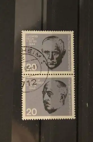 Deutschland 1964; Widerstandsblock, Blockmarken, senkrechte ZD; gestempelt