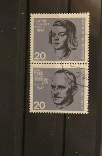 Deutschland 1964; Widerstandsblock, Blockmarken, senkrechte ZD; gestempelt