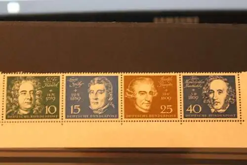 Deutschland 1959; Beethoven-Block-Marke ZD 10, 15, 25, 40 MNH