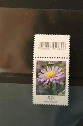 Deutschland; Blumen: Aster 50 C. mit EAN-Steg, MNH