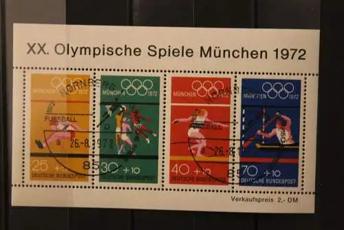 Deutschland 1972; XX. Olympische Spiele, Block 8; 26 Blocks mit 26 verschiedenen Sonderstempeln; lesen