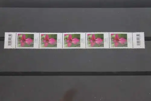 Deutschland; Freimarke Blumen; 5er-Streifen; 110 C. Wildgladiole; ZN 195; MiNr. 3471; MNH