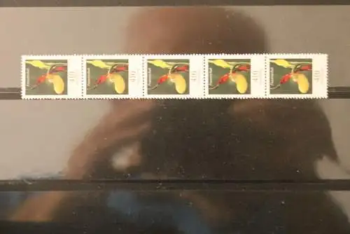 Deutschland ; Freimarken: Blumen: 410 Cent Frauenschuh; 5er-Streifen mit ZN 5; MNH; MiNr. 2768