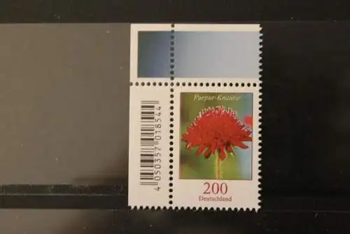 Deutschland ; Freimarken: Blumen: 200 Cent Purpur-Knautie; Eckrand; MiNr. 3556, MNH