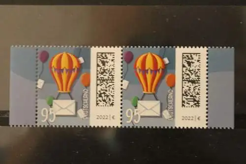 Deutschland 2022; Freimarken: Welt der Briefe waagerechtes Paar, nk; 95 Cent, MNH, MiNr. 3705