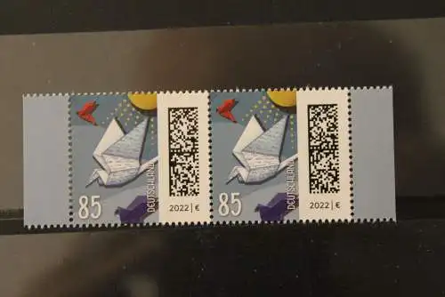 Deutschland 2022; Freimarken: Welt der Briefe waagerechtes Paar, nk; 85 Cent, MNH, MiNr. 3645