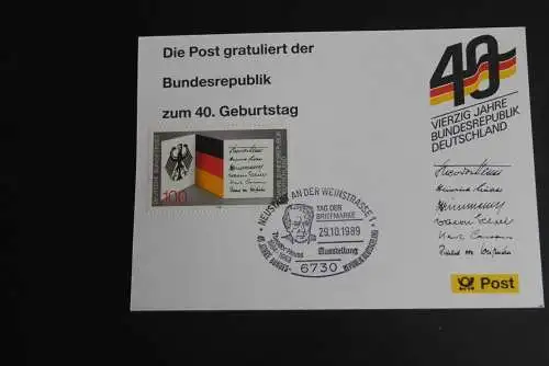 40 Jahre Bundesrepublik Deutschland; Maximumkarte der POST; SST Neustadt a. d. Weinstraße