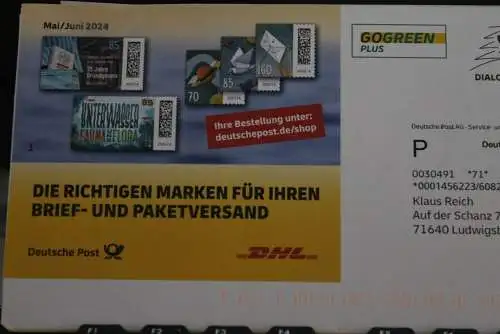 Deutschland, Dialogpost; Eigenausgabe der Deutsche Post, Mai/Juni 2024, ungeöffnet