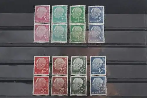 Deutschland 1960; Heuss Lumogen; MiNr. 179y-260y; 8 Werte; kompletter Satz; senkrechtes Paar; MNH