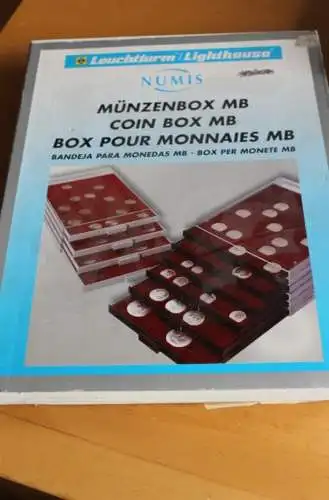 Leuchtturm Münzbox MB 12/10 für 12 eingeschweißte 10 DM Gedenkmünzen; polierte Platte