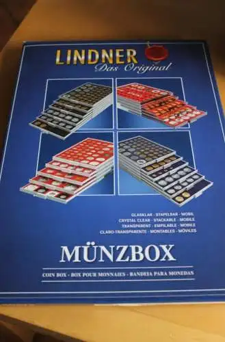 Lindner Münzbox 2154 für 54 Münzen bis 25,75 mm; z. B. 2 Euro ungekapselt